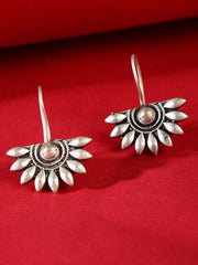 SOHI-Crescent Shaped Silver-Plated Drop Earrings