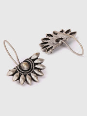 SOHI-Crescent Shaped Silver-Plated Drop Earrings