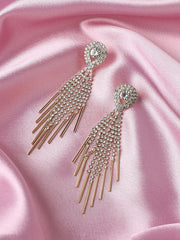 Silver Plated Designer Stone Party Drop Earring