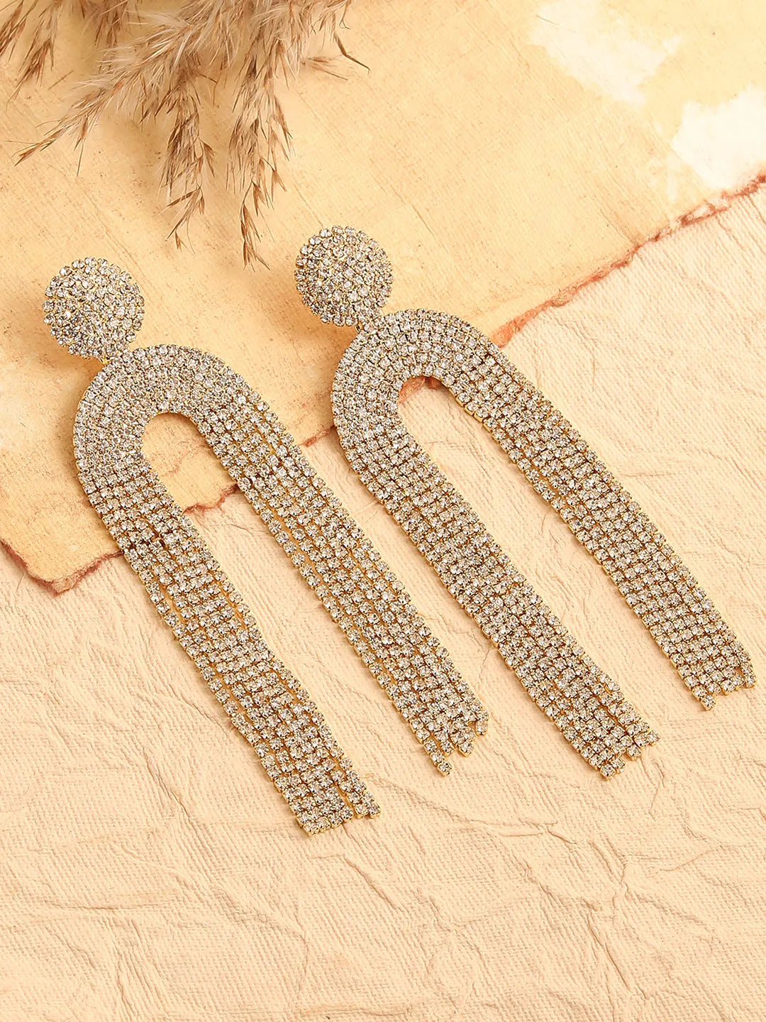 SOHI - Gold Plated Party Designer Stone Drop Earring