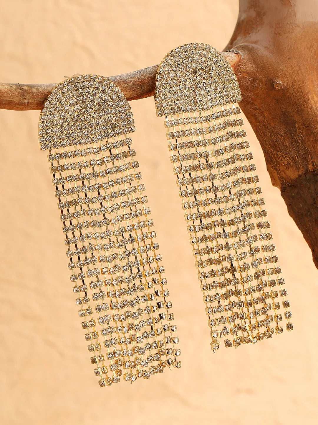 SOHI - Gold Plated Party Designer Stone Drop Earring For Women