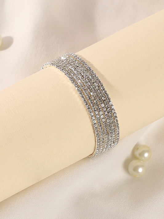SOHI - The Bling MultiLayer Bracelet  Metallic Silver