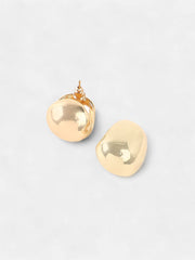 SOHI-The Small Semi Chunky Hoop Earrings Champayne Gold Sohier6131