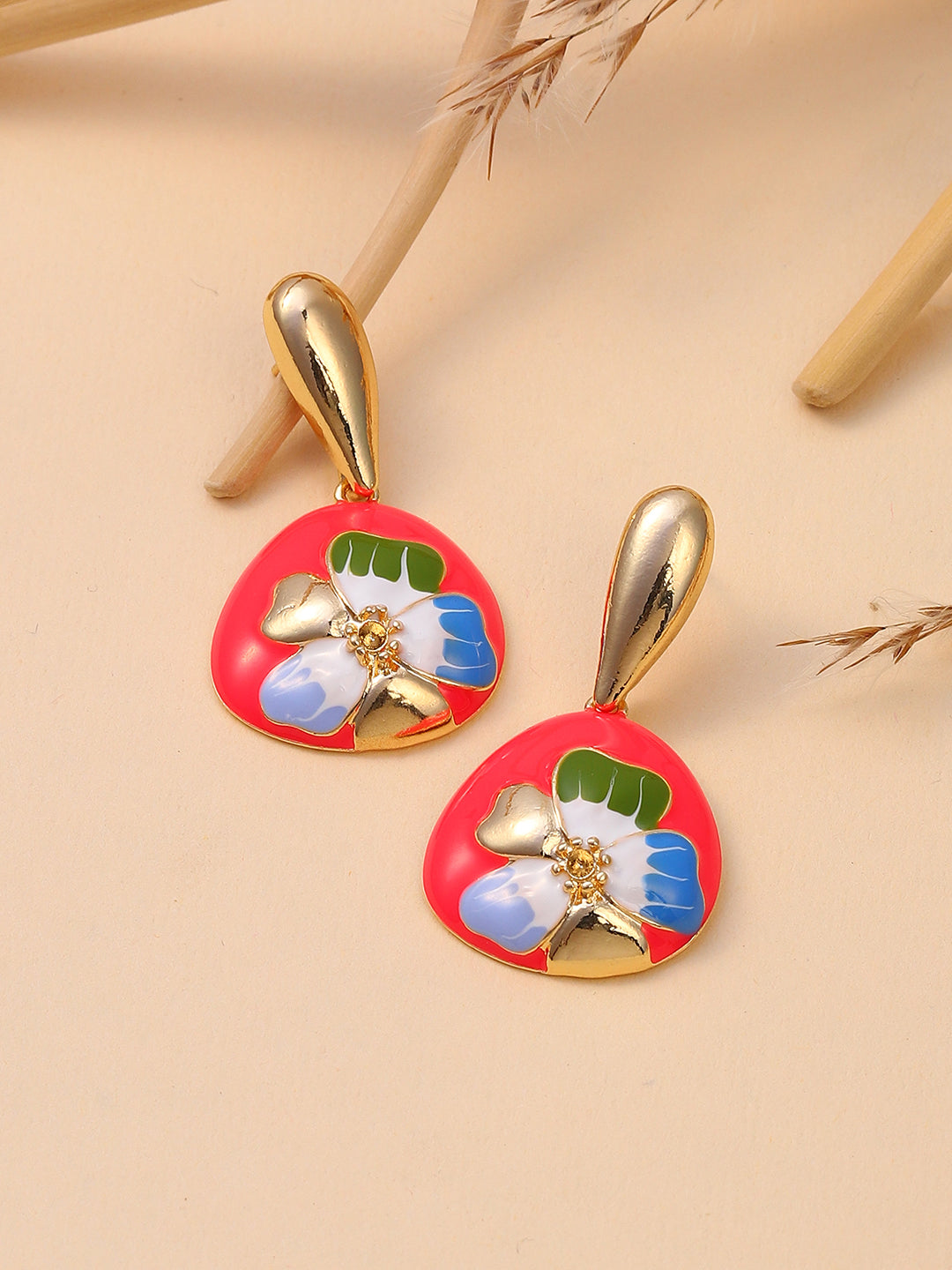 SOHI-The Hana Drop Earrings Scarlet Red Sohier8959