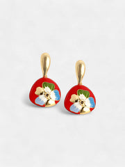 SOHI-The Hana Drop Earrings Scarlet Red Sohier8959