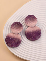 SOHI-The Glacier Circular Drop Earrings Amerthyst Purple Sohier8978