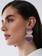 SOHI-The Glacier Circular Drop Earrings Amerthyst Purple Sohier8978