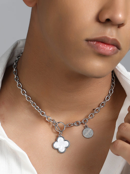 The Clover Chain Necklace - Metallic Silver