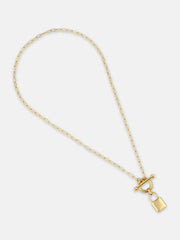 The Anchor's Lock Chain Necklace - California Gold