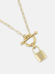 The Anchor's Lock Chain Necklace - California Gold