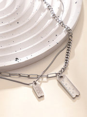 The Scale Multi-Layer Necklace - Metallic Silver