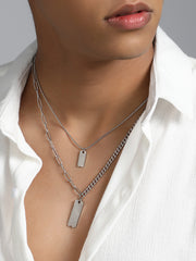 The Scale Multi-Layer Necklace - Metallic Silver