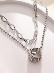 The Vortex Multi-Layer Necklace - Metallic Silver