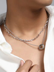 The Vortex Multi-Layer Necklace - Metallic Silver