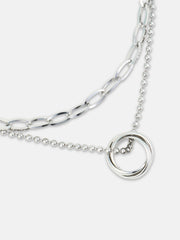 The Vortex Multi-Layer Necklace - Metallic Silver