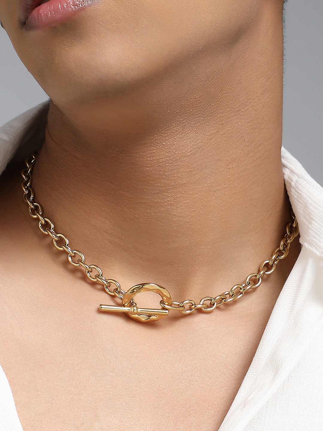French Accent - The Sol Halo Chain Necklace - California Gold