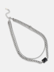 The Block Multi Layer Necklace Metallic Silver