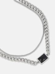 The Block Multi Layer Necklace Metallic Silver