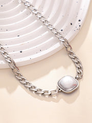 The Perla Flat Chain Necklace Metallic Silver