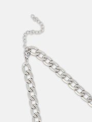 The Perla Flat Chain Necklace Metallic Silver