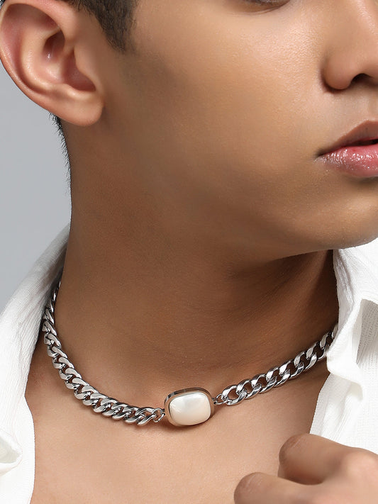 The Perla Chain Necklace - Metallic Silver
