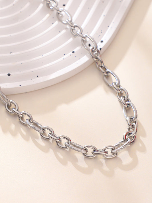 The Fusio Chain Necklace Metallic Silver