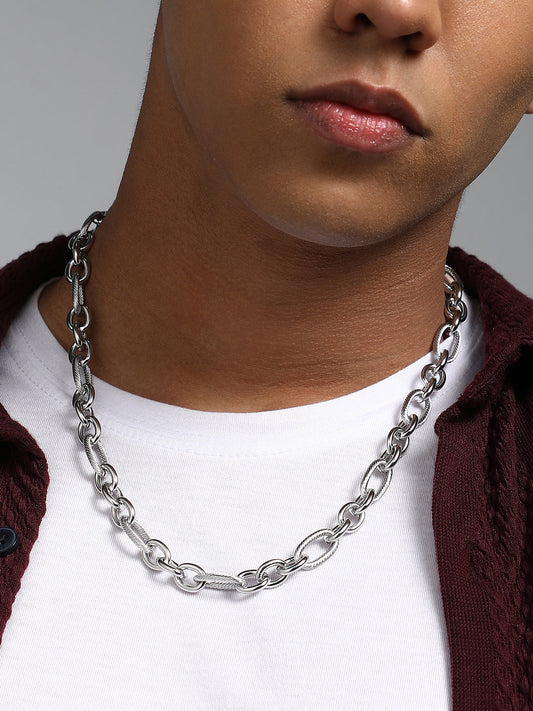The Fusio Chain Necklace Metallic Silver