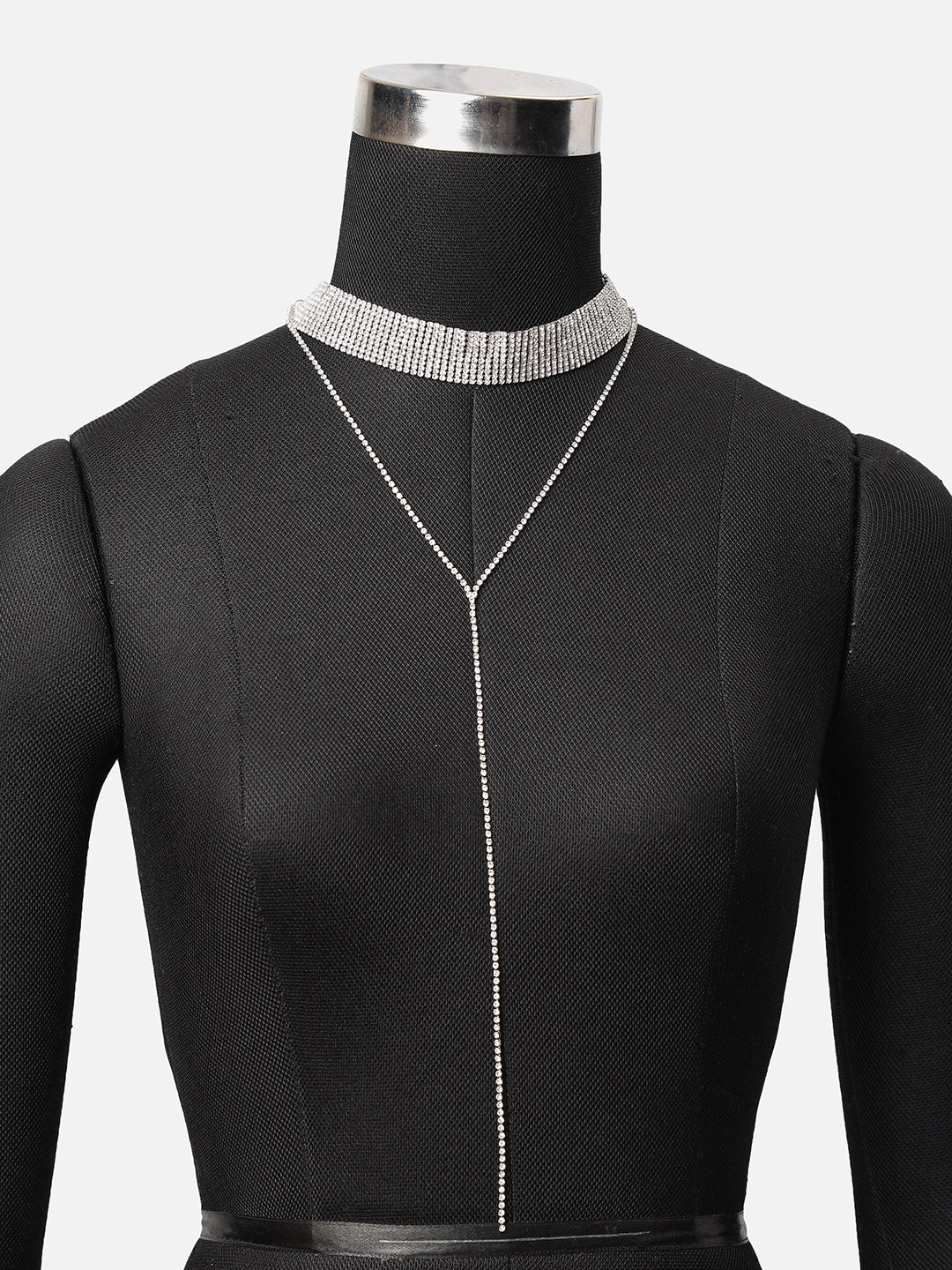 Multi layer silver necklace on sale
