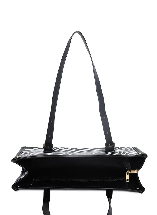 Haute Sauce - Striped Hand Bag with Zip Lock
