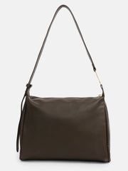 Solid Zip Lock Shoulder Bag