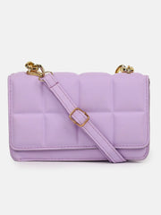 Haute Sauce-Quilted Magnet Lock Hand Bag with Chain detail