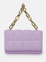 Haute Sauce-Quilted Magnet Lock Hand Bag with Chain detail