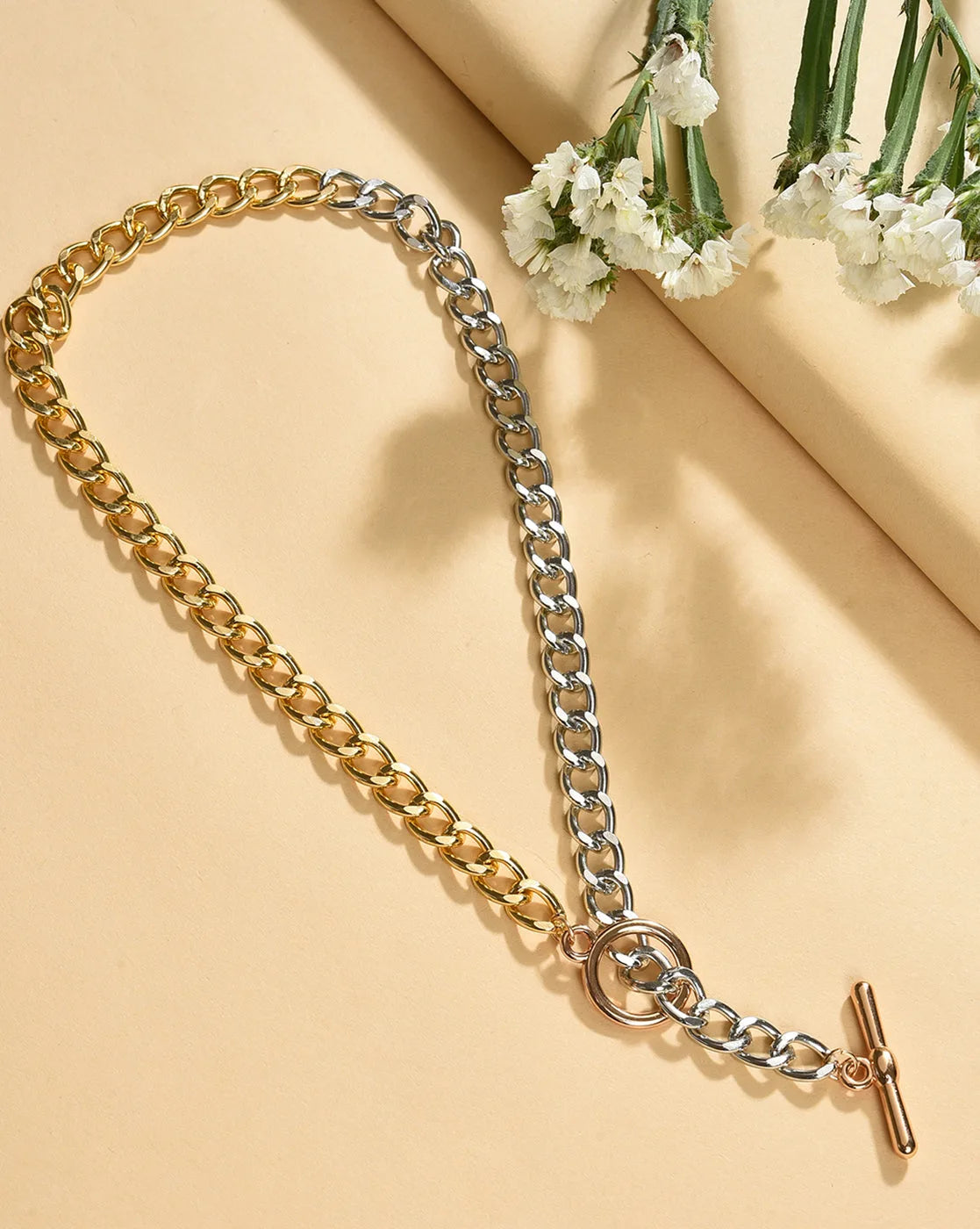 SOHI - Gold and Silver Plated Designer Necklace