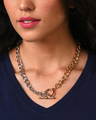 SOHI - Gold and Silver Plated Designer Necklace
