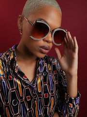 Haute Sauce - Hotlap Brown Oversized Sunglasses