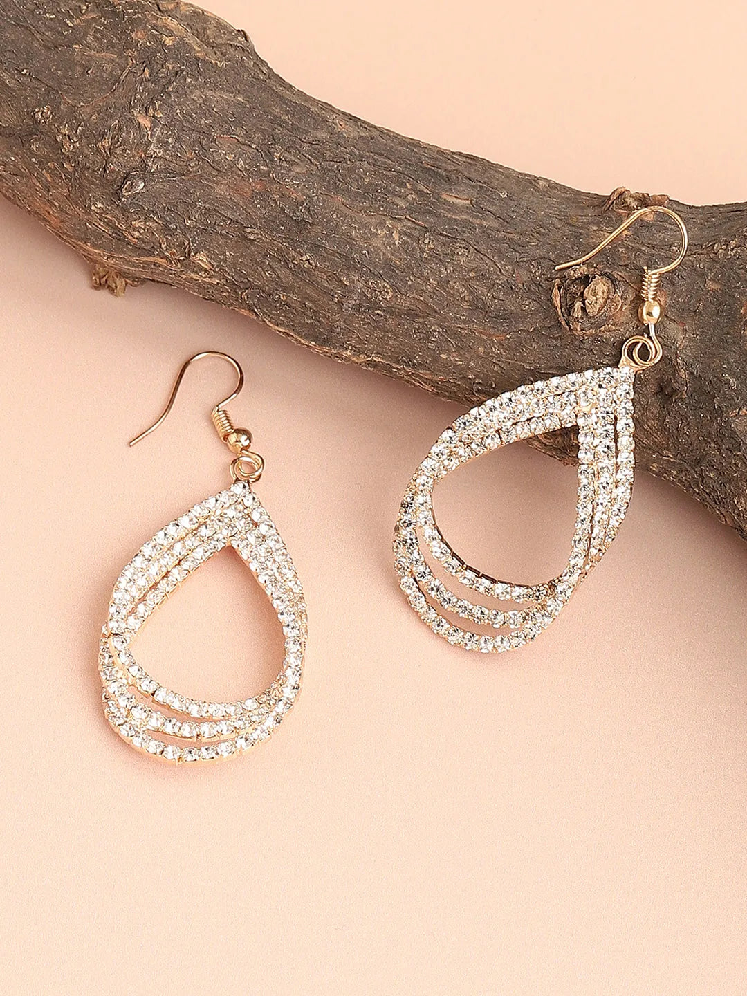 SOHI - Gold Plated Designer Stone Party Drop Earring For Women