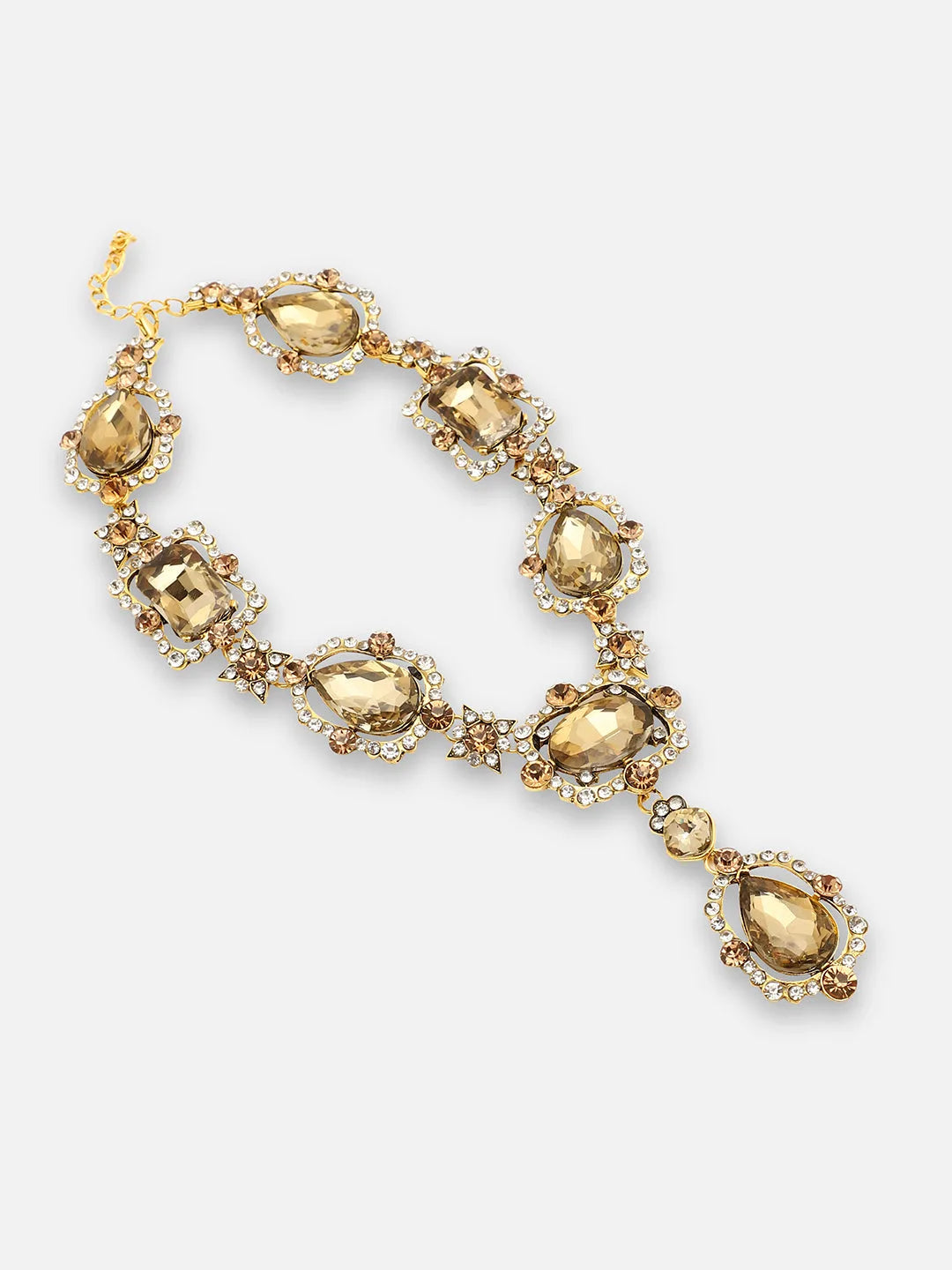 SOHI - Gold Plated Party Designer Stone Statement Necklace For Women