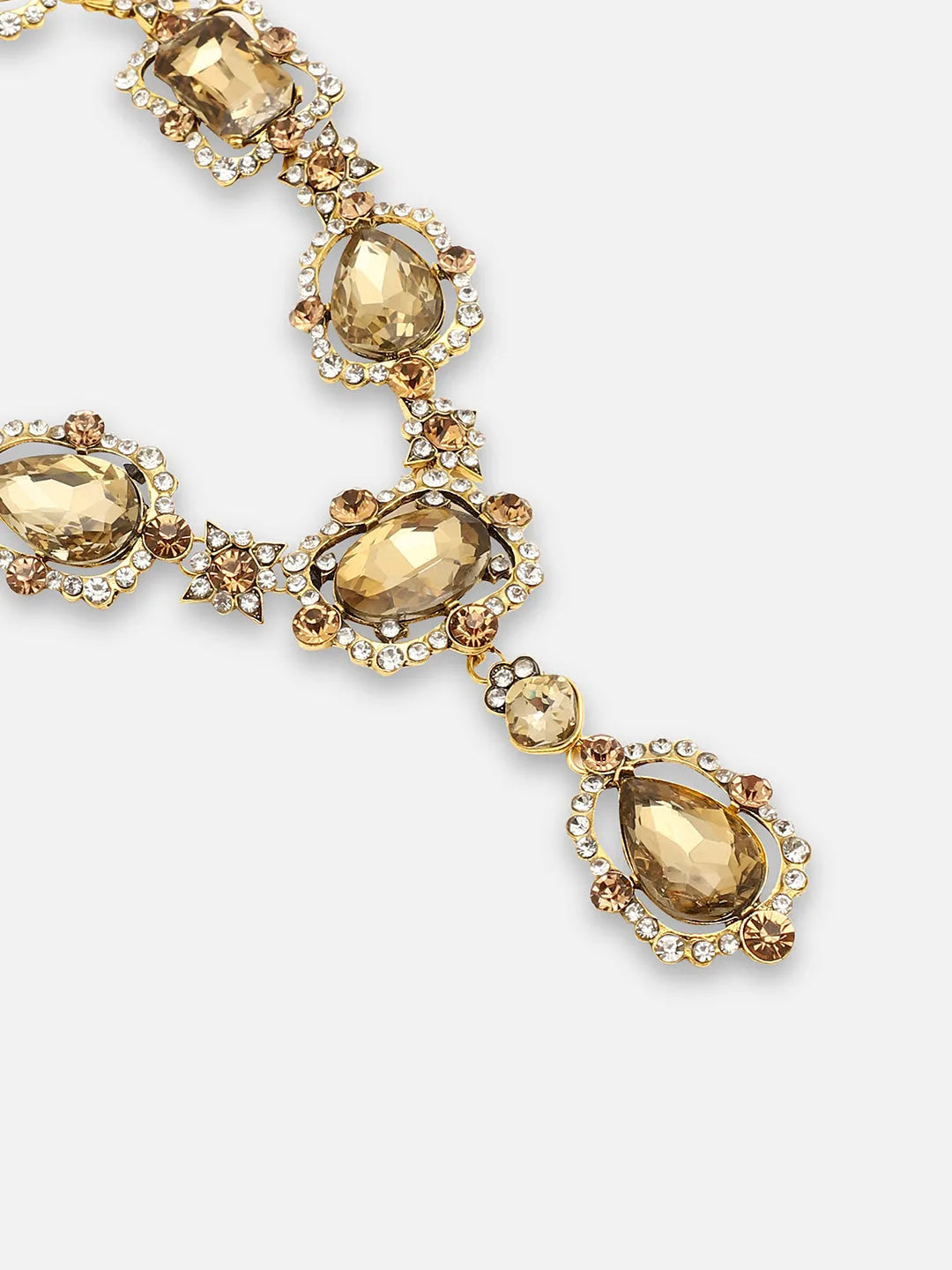 SOHI - Gold Plated Party Designer Stone Statement Necklace For Women
