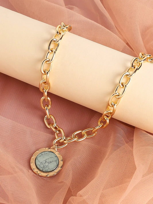 SOHI - Gold Plated Designer Stone Casual Necklace