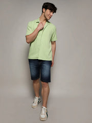Self-Design Creased Box Shirt