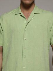 Self-Design Creased Box Shirt