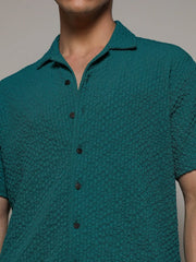 Self-Design Creased Striped Shirt