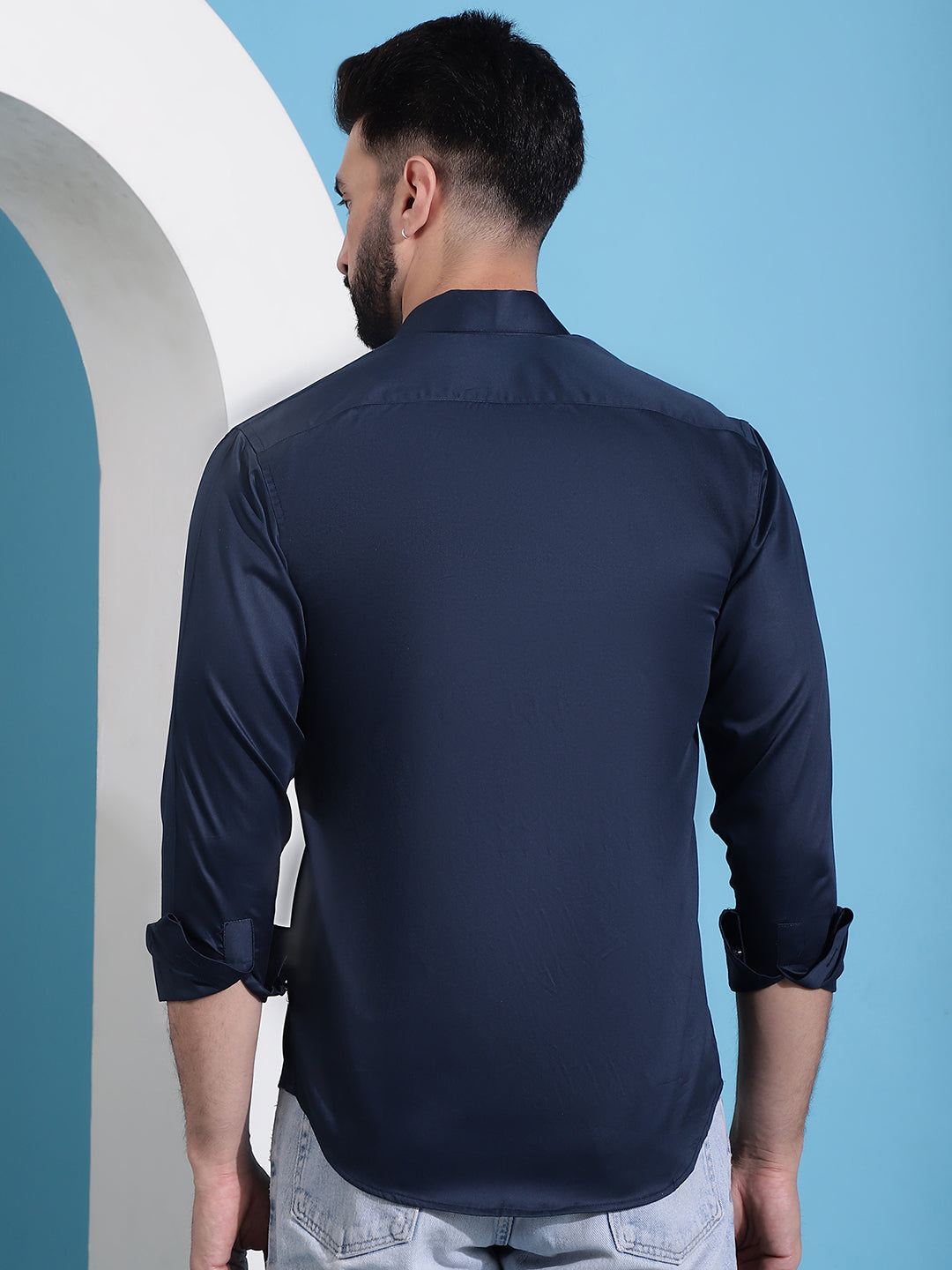 Mens Cotton Solid Casual Shirt