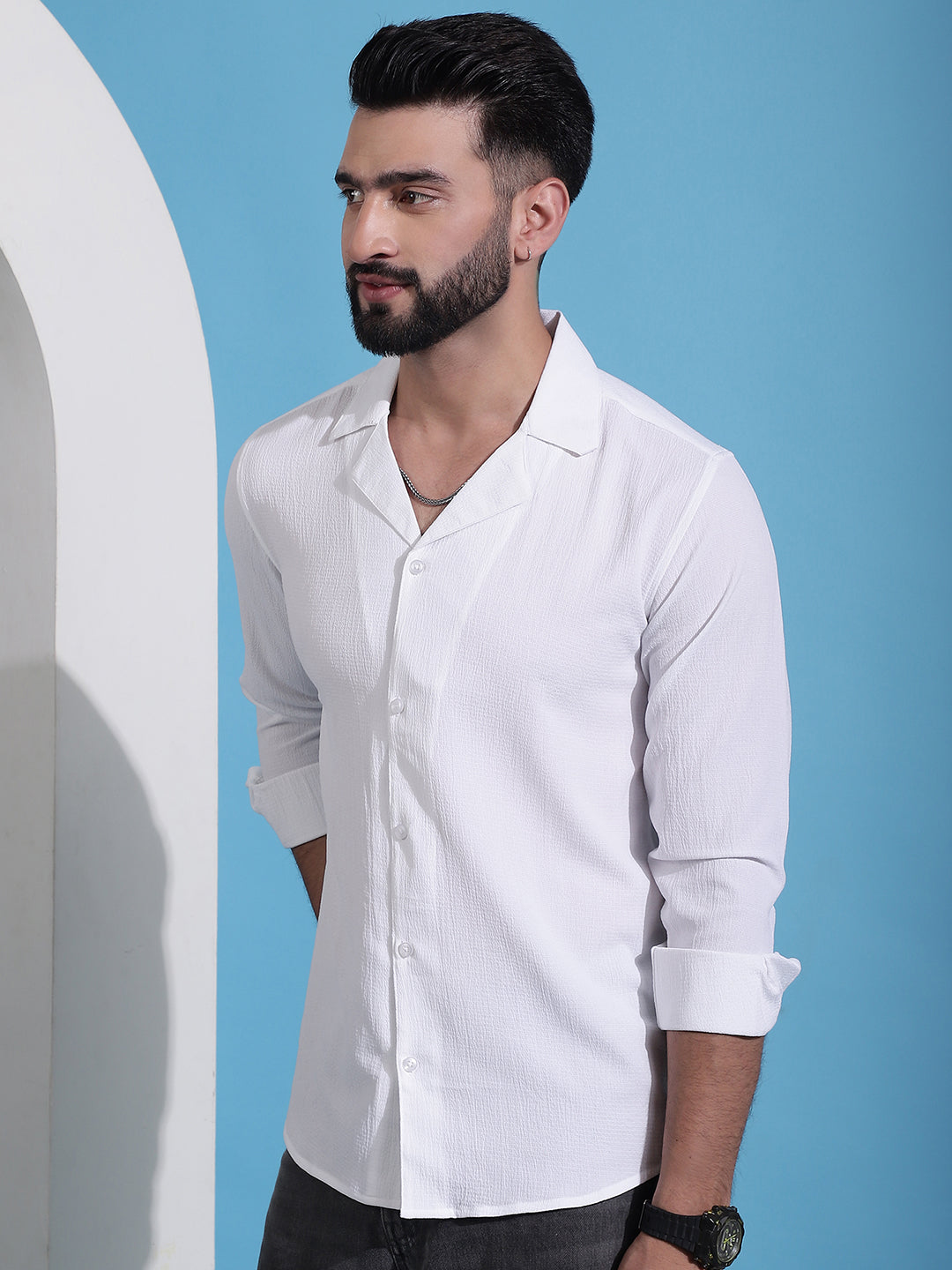Lapel Collar Casual Shirt For Mens