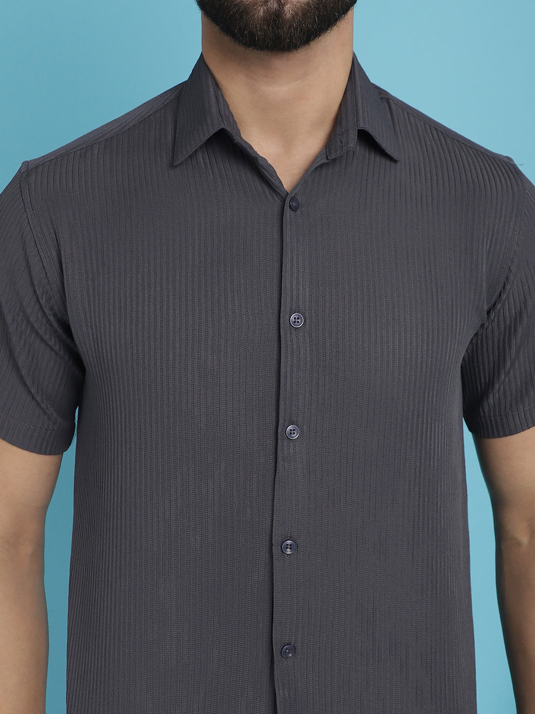 Striped Half Sleeve Casual Shirt For Mens