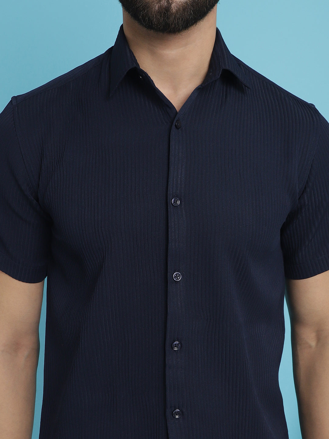 Striped Half Sleeve Casual Shirt For Mens