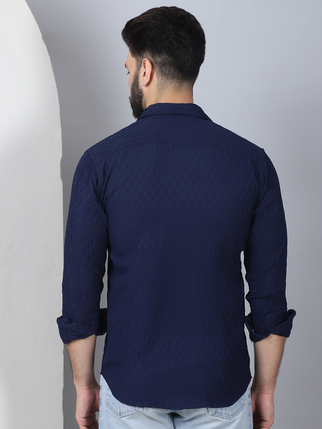 Woven Design Casual Shirt For Mens