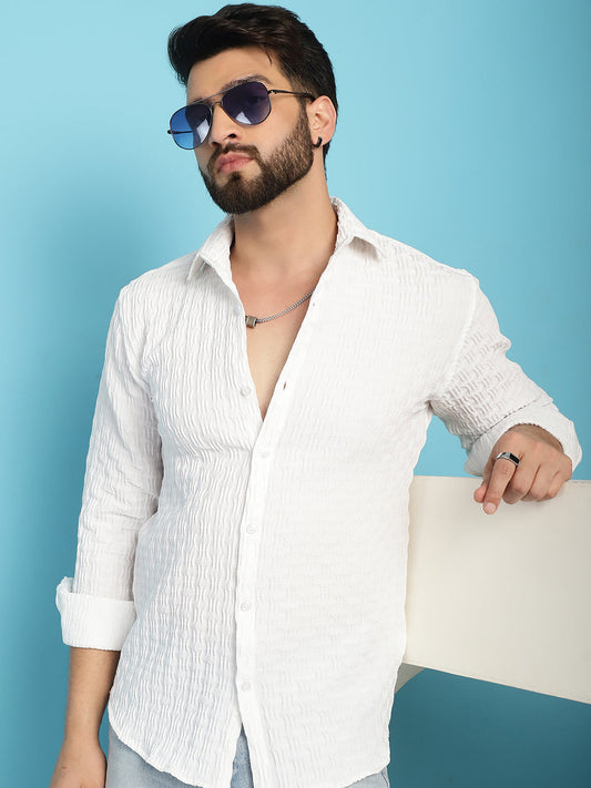 Woven Design Casual Shirt For Mens