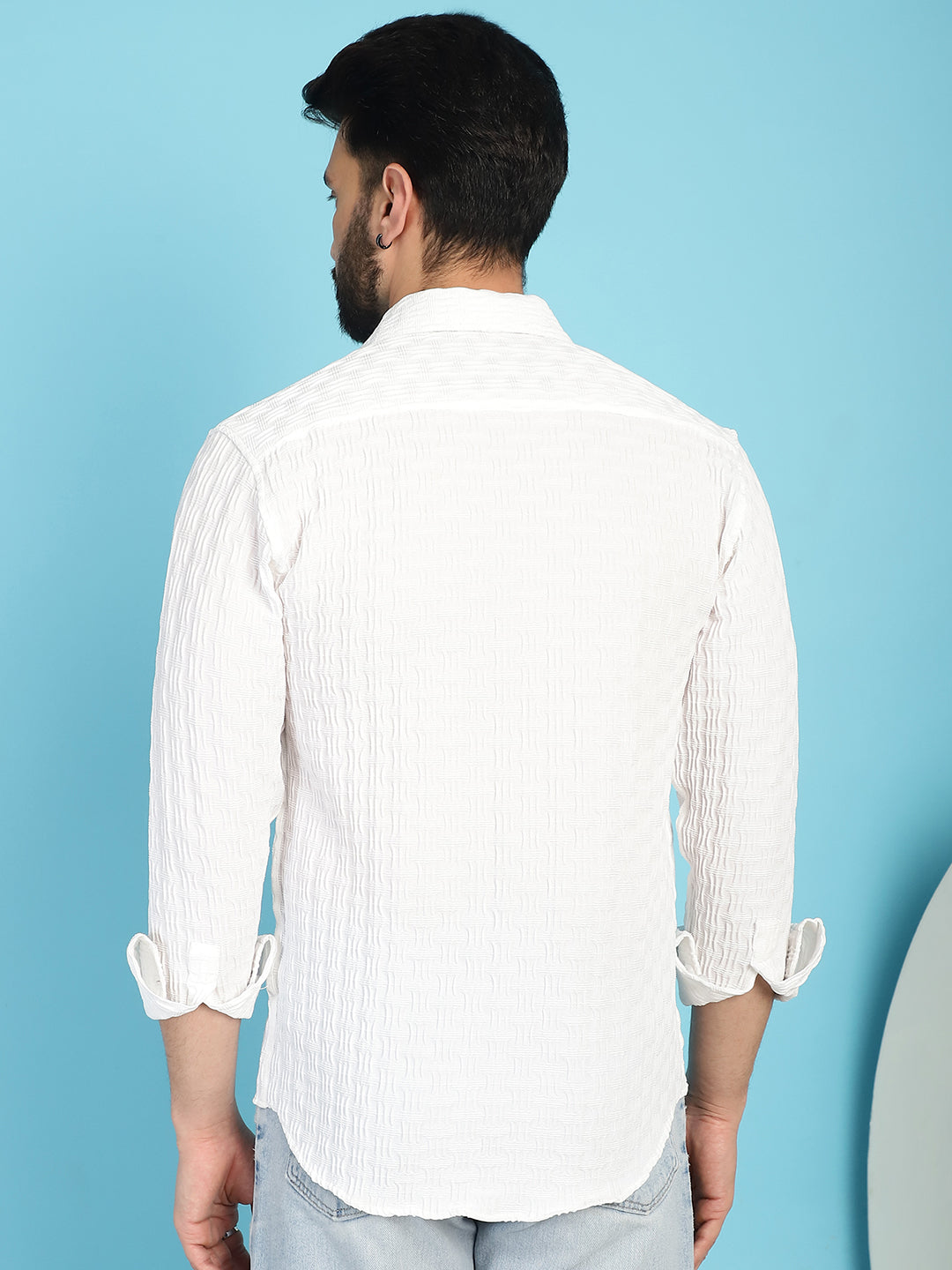 Woven Design Casual Shirt For Mens