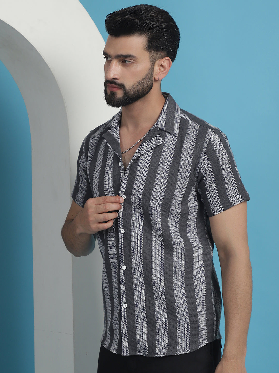 Printed Half Sleeve Cotton Shirt For Men